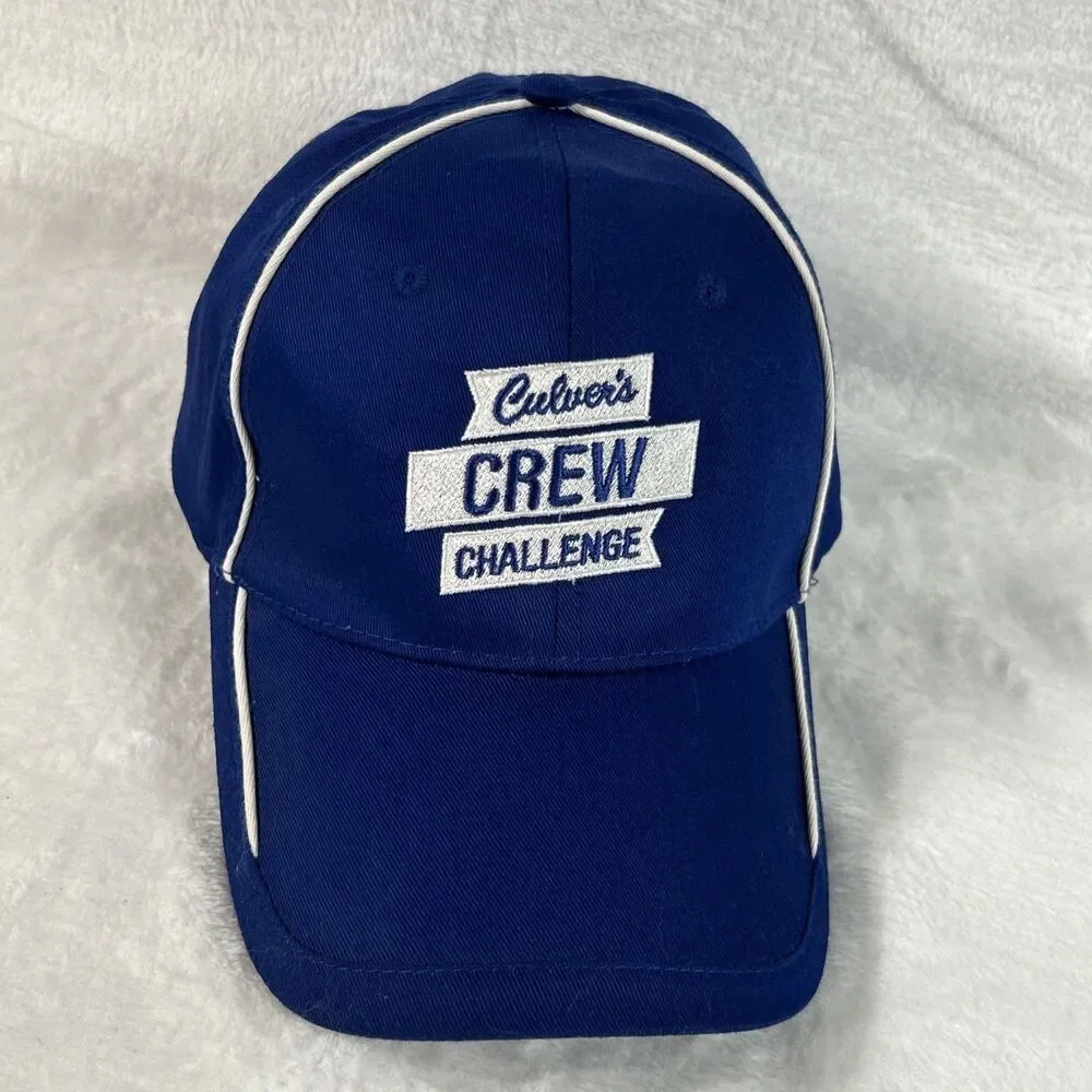 Culver's Crew Challenge Hat Blue Mens Hat Adjustable Ball Cap Baseball